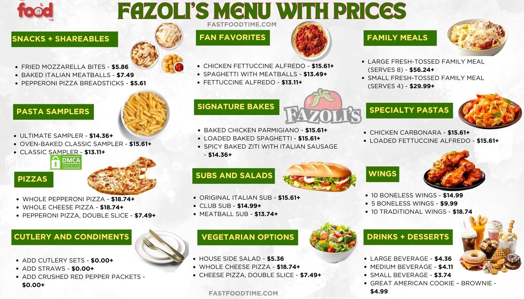 Fazoli's Menu With Prices