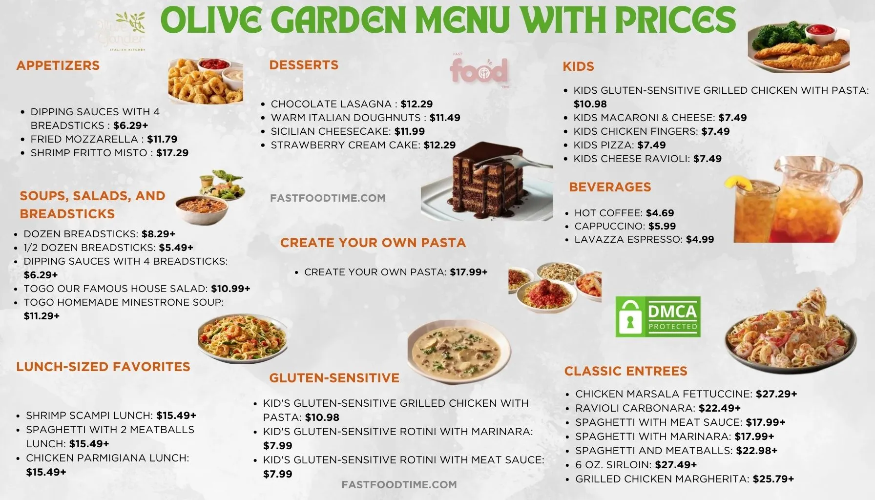 Olive Garden Menu With Prices