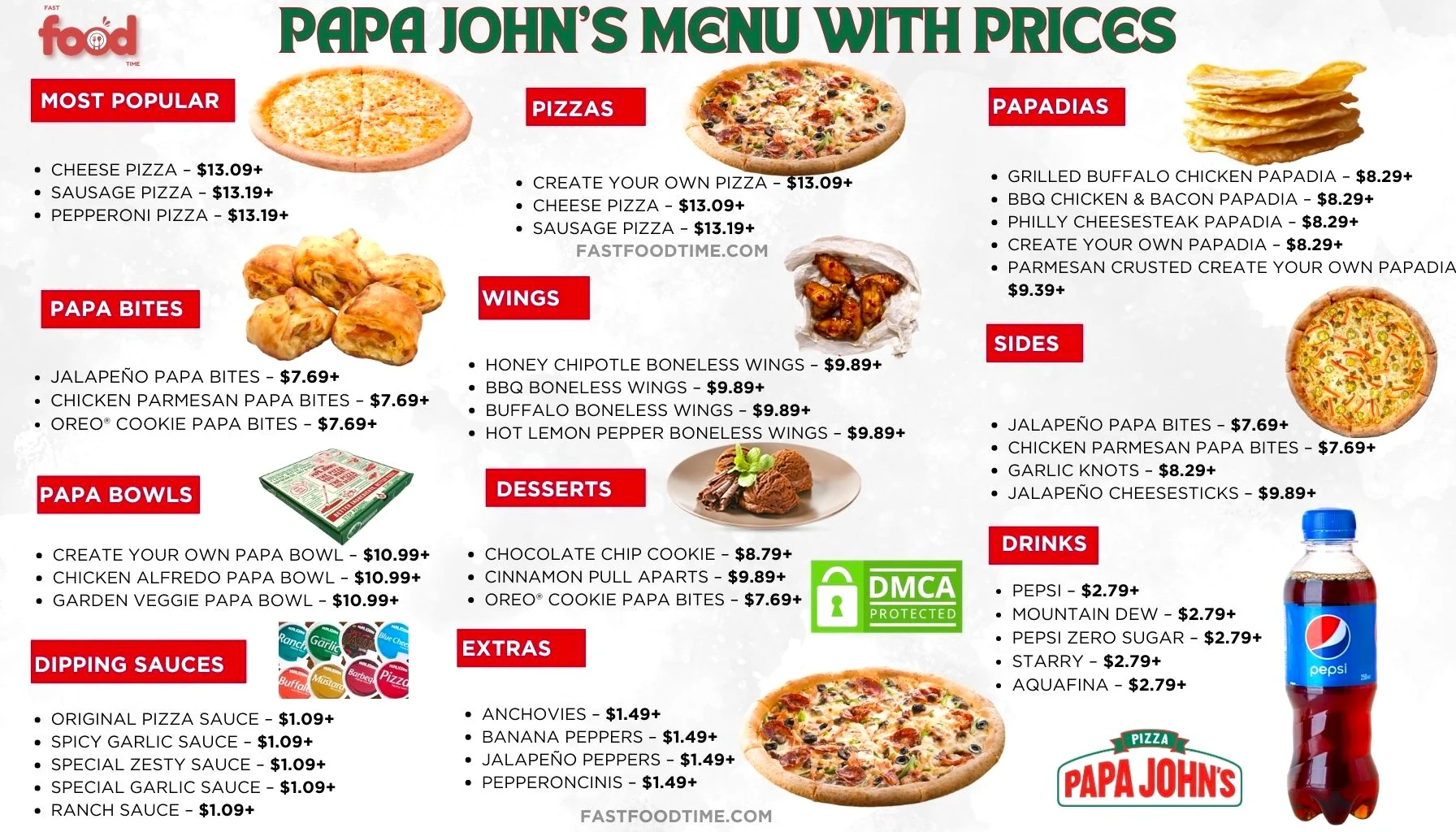 Papa John's Menu With Prices