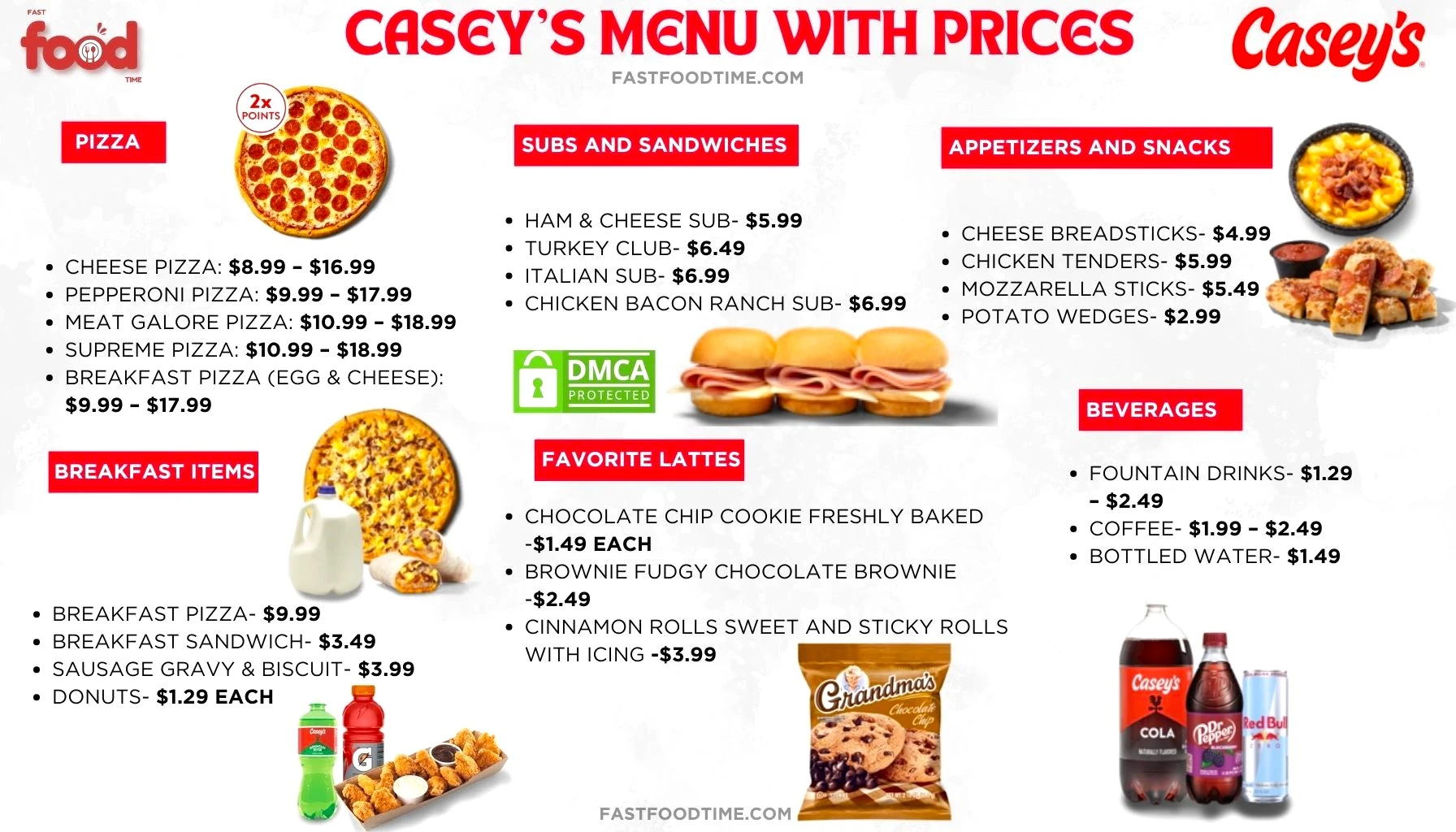 Casey’s Menu With Prices