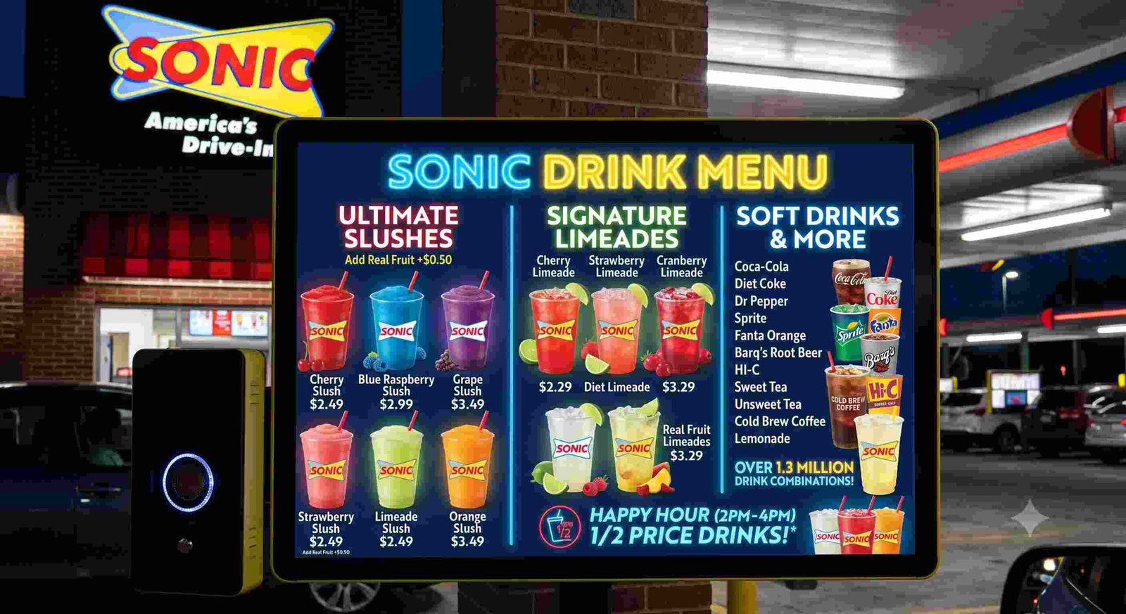 Sonic Drink Menu